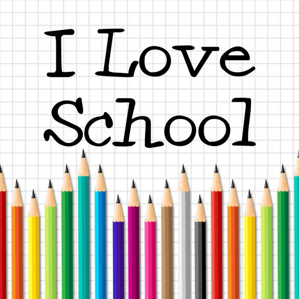 I Love School Represents Education Training And Kid