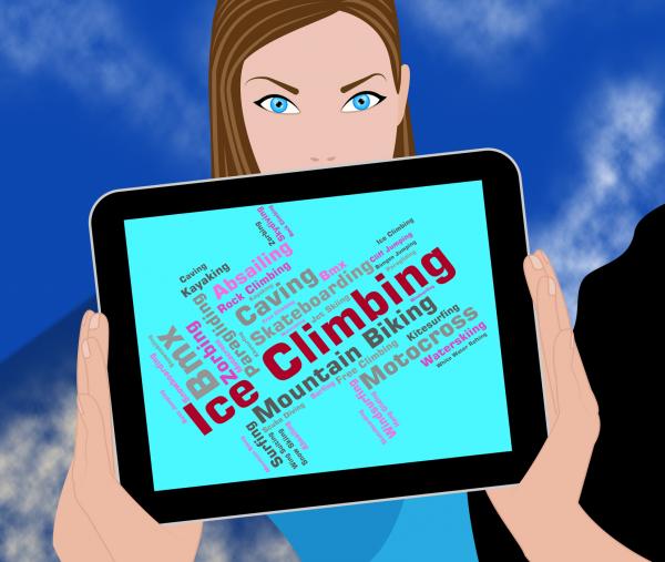 Ice Climbing Means Climber Ice-Climber And Words