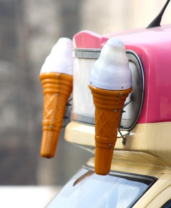 Ice Cream Cones On An Ice Cream Van