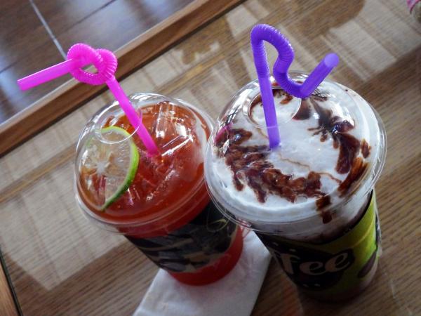 Iced Lemon Tea and Iced Coffee