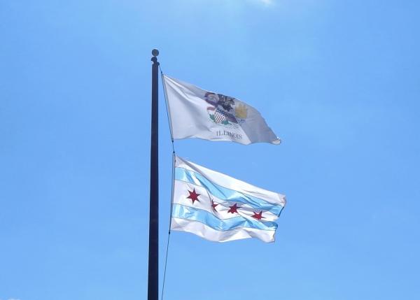 Illinois and Chicago Flags