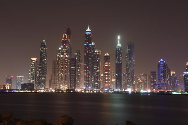 Illuminated City at Night