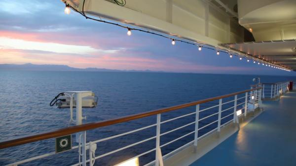 Illuminated ship deck