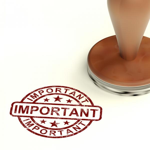 Important Stamp Showing Critical Information Or Documents