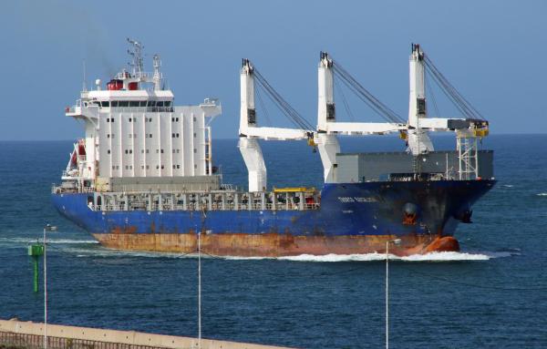 Industrial vessel in the sea
