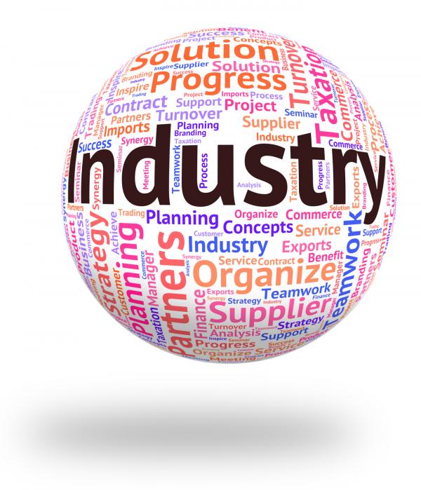 Industry Word Represents Wordcloud Industrialized And Text