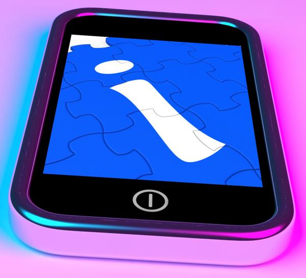 Info Sign On Smartphone Shows Technology Support
