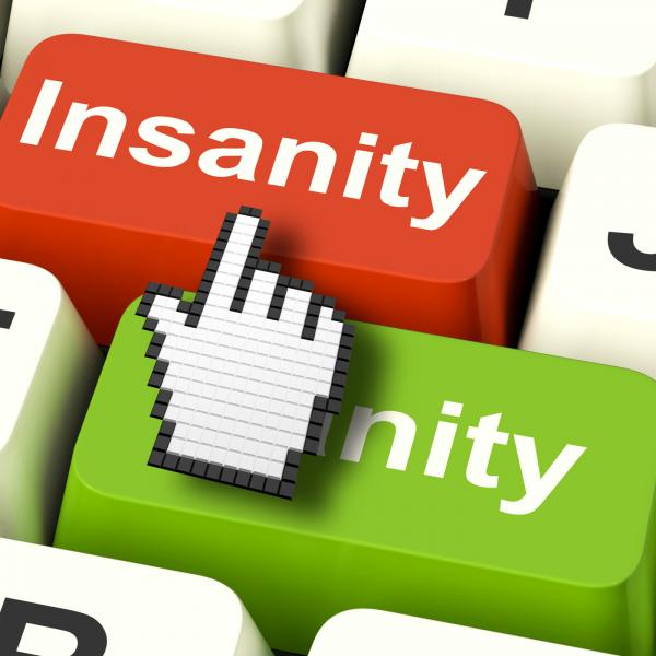 Insanity Sanity Keys Shows Sane And Insane Psychology
