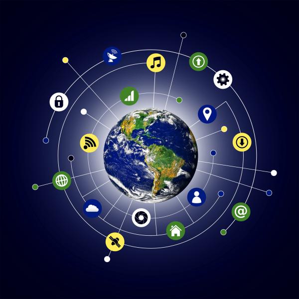 Internet of Things concept - Globalized interconnected world
