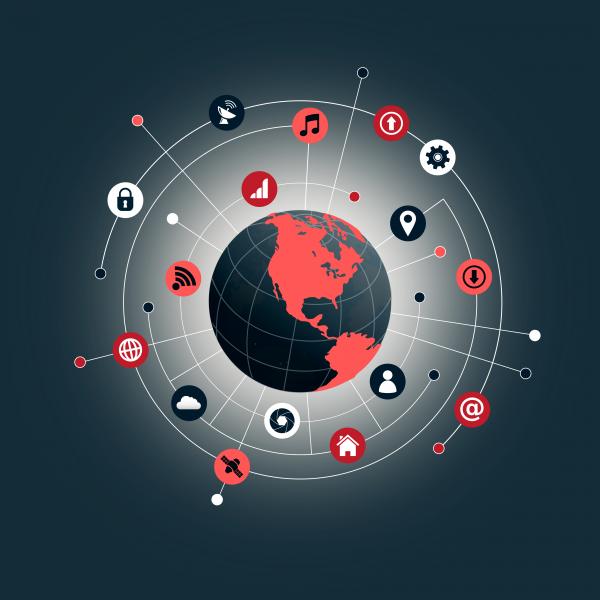 Internet of Things concept - Globalized interconnected world