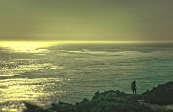 Into the Ocean - Young Woman at Sunset