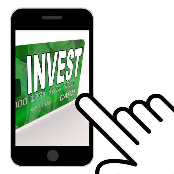 Invest on Credit Debit Card Displays Investing Money