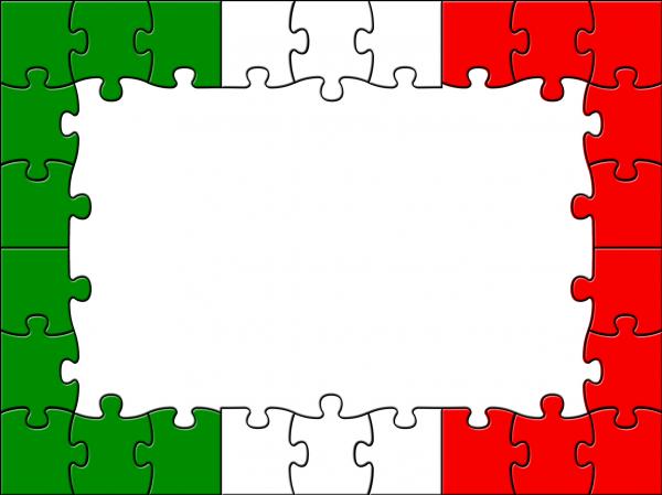 Italy Jigsaw Indicates Empty Space And Copyspace