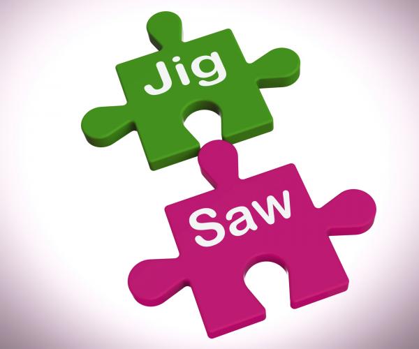 Jigsaw Shows Puzzle Game And Connecting Pieces