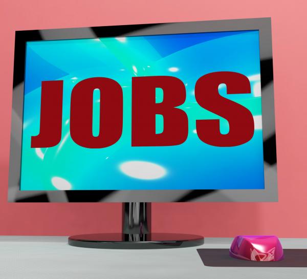 Jobs On Monitor Shows Employment Or Hiring Online