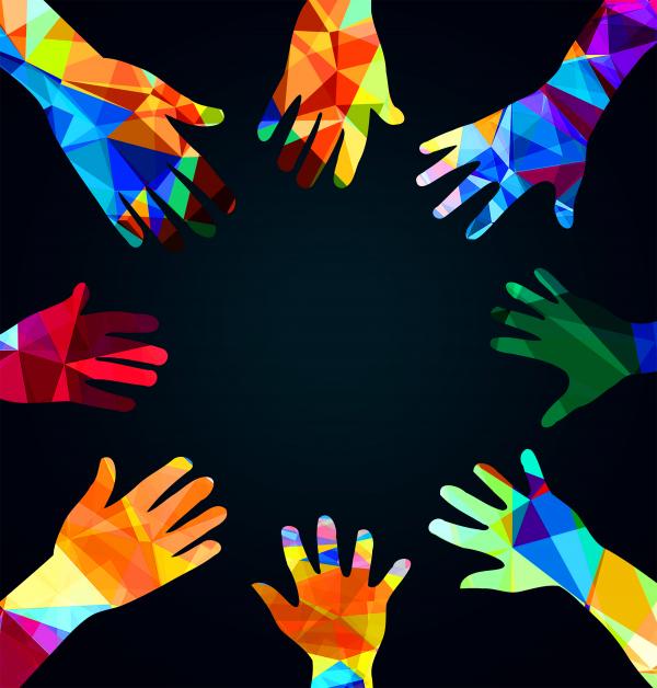 Joining hands together - Union concept