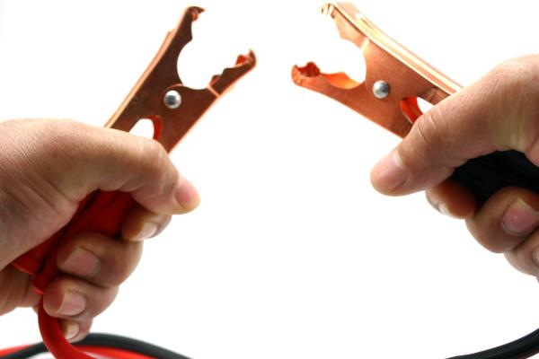 Jumper cables and hand