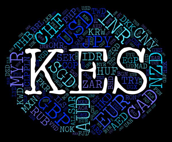 Kes Currency Represents Kenya Shilling And Broker