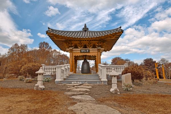 Korean Bell Garden - Sepia HDR