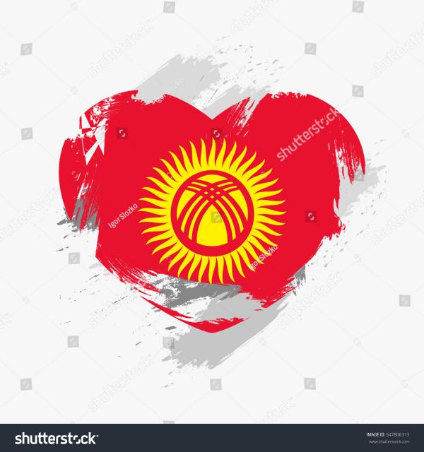 Kyrgyzstan Grunge Flag