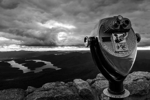 Lake Placid Vista - Black & White HDR