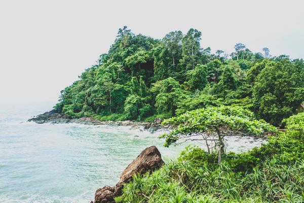 Landscape Photography of Mountain Beside Sea