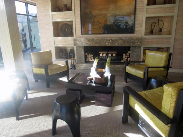 Large living room with fireplace