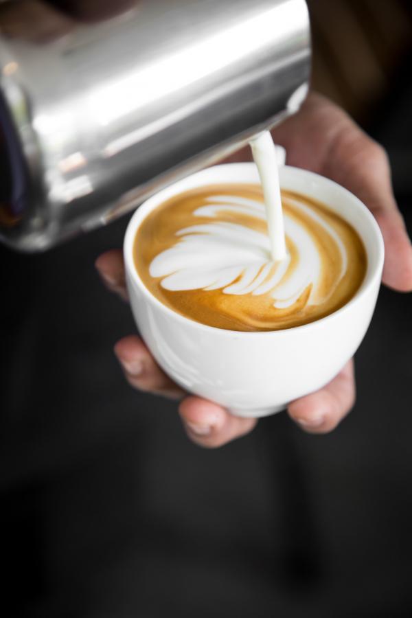 Latte In White Ceramic Cup
