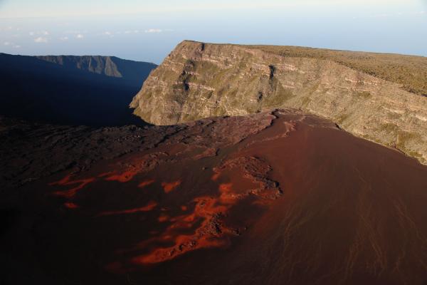 Lava Near Rock Formation Mountain