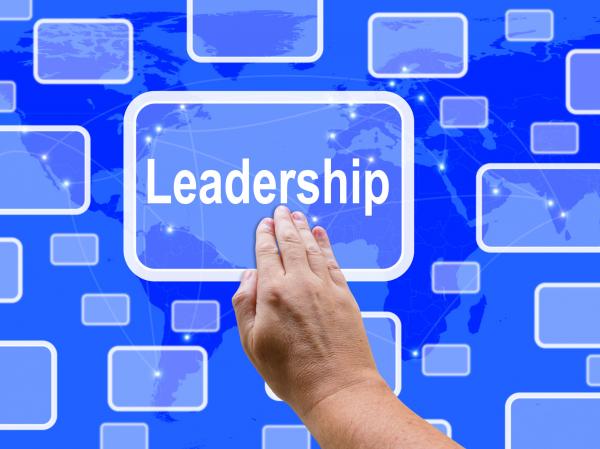 Leadership Touch Screen Shows Leader Vision Achievement