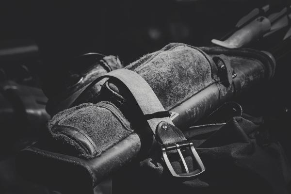 Leather Garrison Belt Grayscale Photo