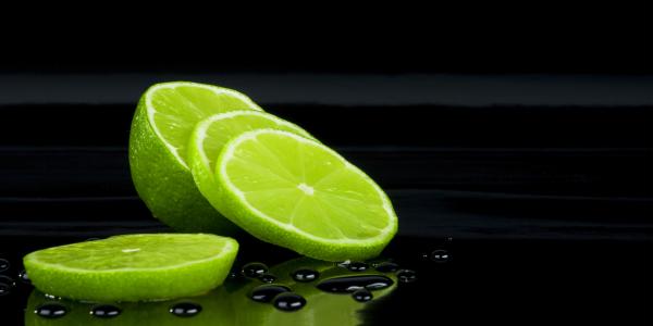 Lemons on black