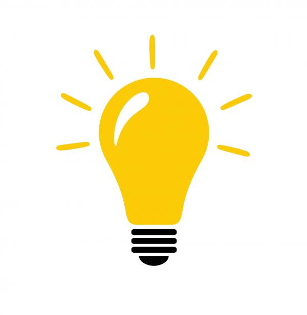 Light bulb with idea concept vector