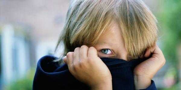 Little shy boy