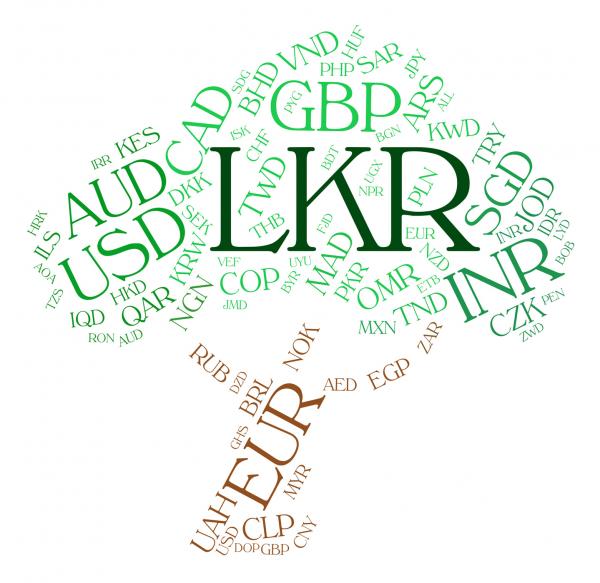 Lkr Currency Shows Sri Lankan Rupees And Currencies