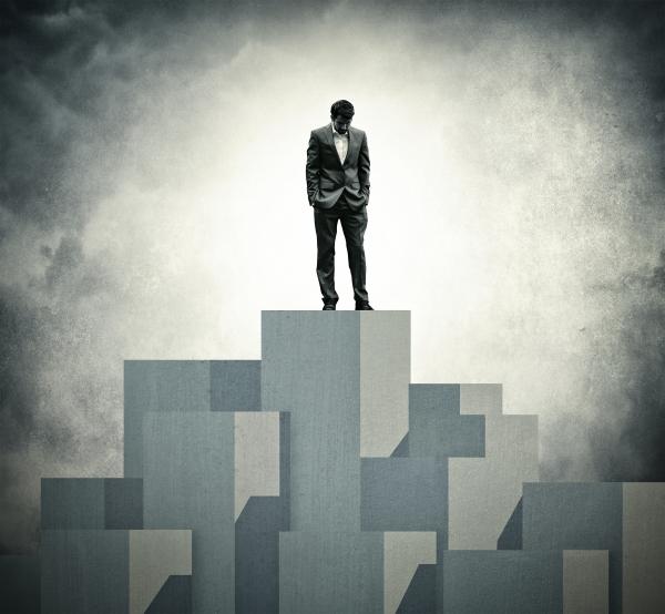 Lonely at the Top - Lone Businessman at the Top