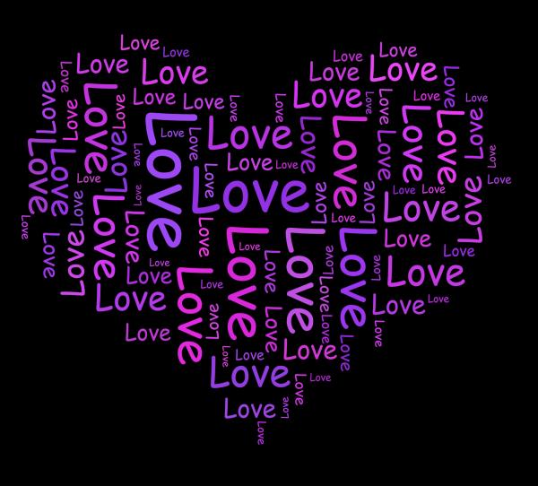 Love Words Shows Romance And Dating