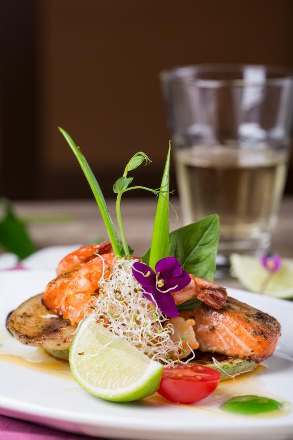 Luxury Dish of Seafood Up Close