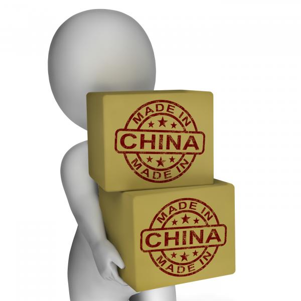 Made In China Stamp On Boxes Shows Chinese Products