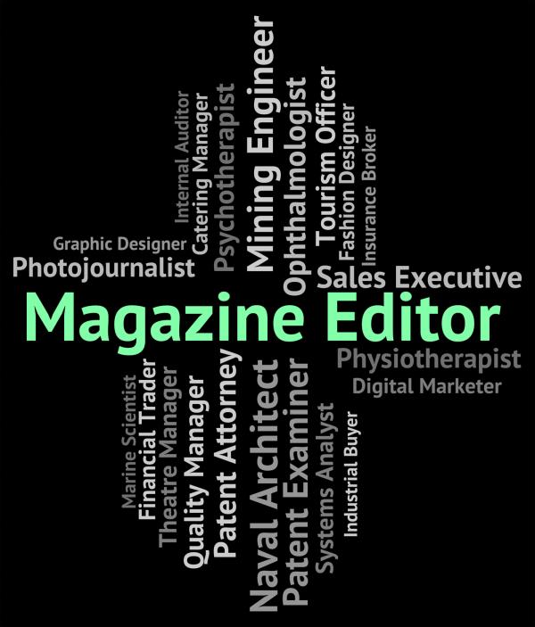 Magazine Editor Represents Periodical Journal And Manager