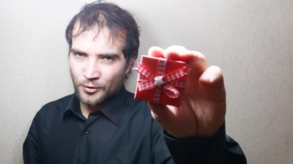 Man holding a gift box