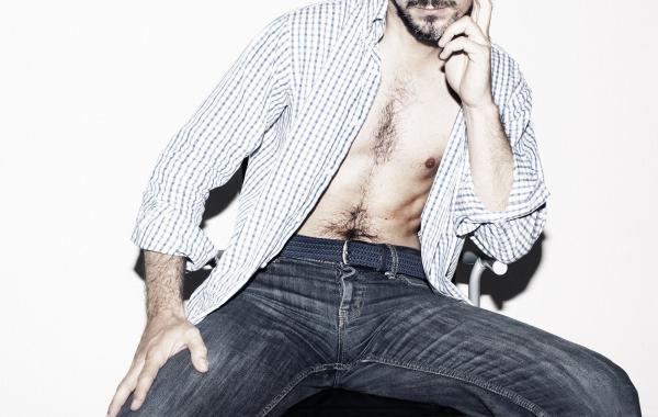 Man in Black White Gingham Dress Shirt and Blue Denim Jeans