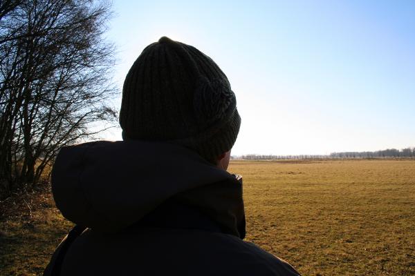 Man looking out over landscape