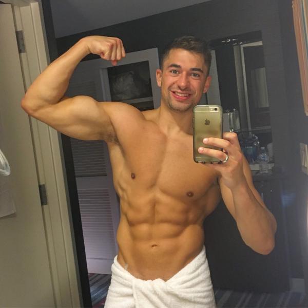 Man showering