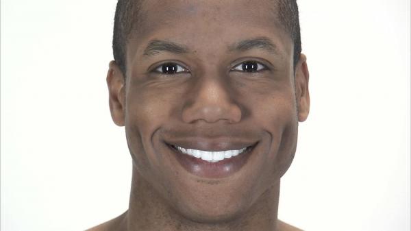 Man smiles