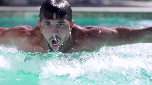 man swimming