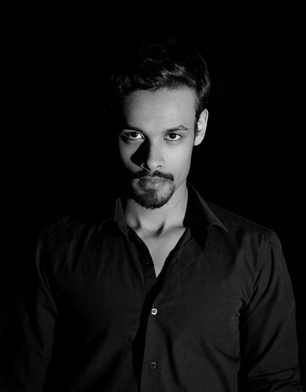 Man Wearing Black Top