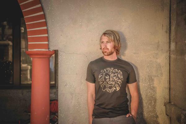 Man Wearing Gray Crew-neck T-shirt