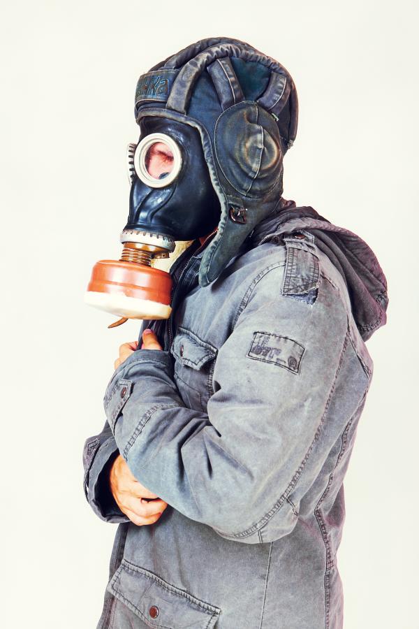 Man with gas mask