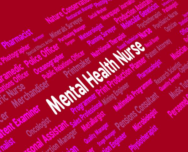 Mental Health Nurse Indicates Disturbed Mind And Carer